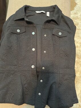 Isaac Mizrahi Live! Black Quilted Top